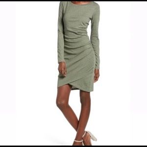 Leith, long sleeved dress, Olive Color, size M